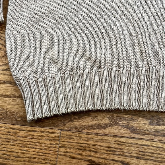⚡️VINTAGE⚡️ Polo Ralph Lauren Mens Large Tan Knit Crewneck Sweater - Picture 6 of 7